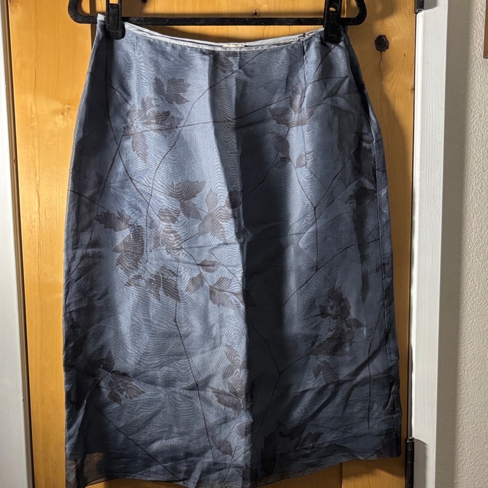 Anne Klein Slate And Charcoal Floral Pencil Skirt